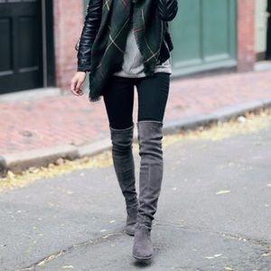 NWT Over The Knee Gammon Faux Suede Charcoal Boots